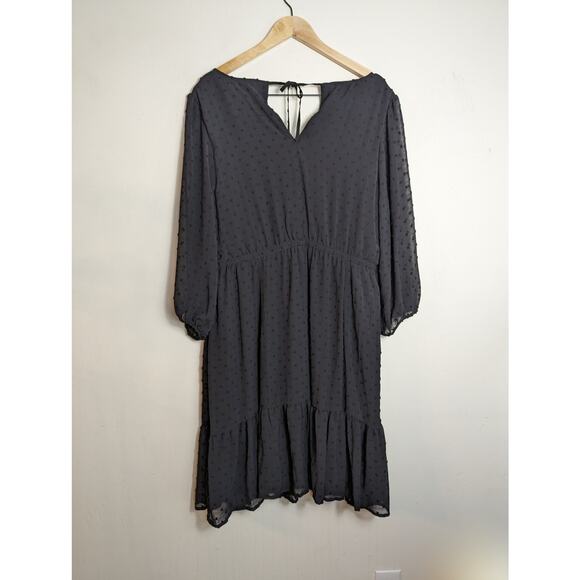 NWT Torrid Black Mini Clip Dot Babydoll Dress - Picture 7 of 8